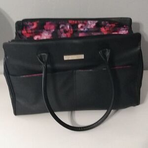 Large Mary Kay Bag/ Tote Black With Pink Floral Inside